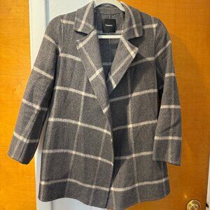 Theory Clairene Wool Cashmere Coat grey